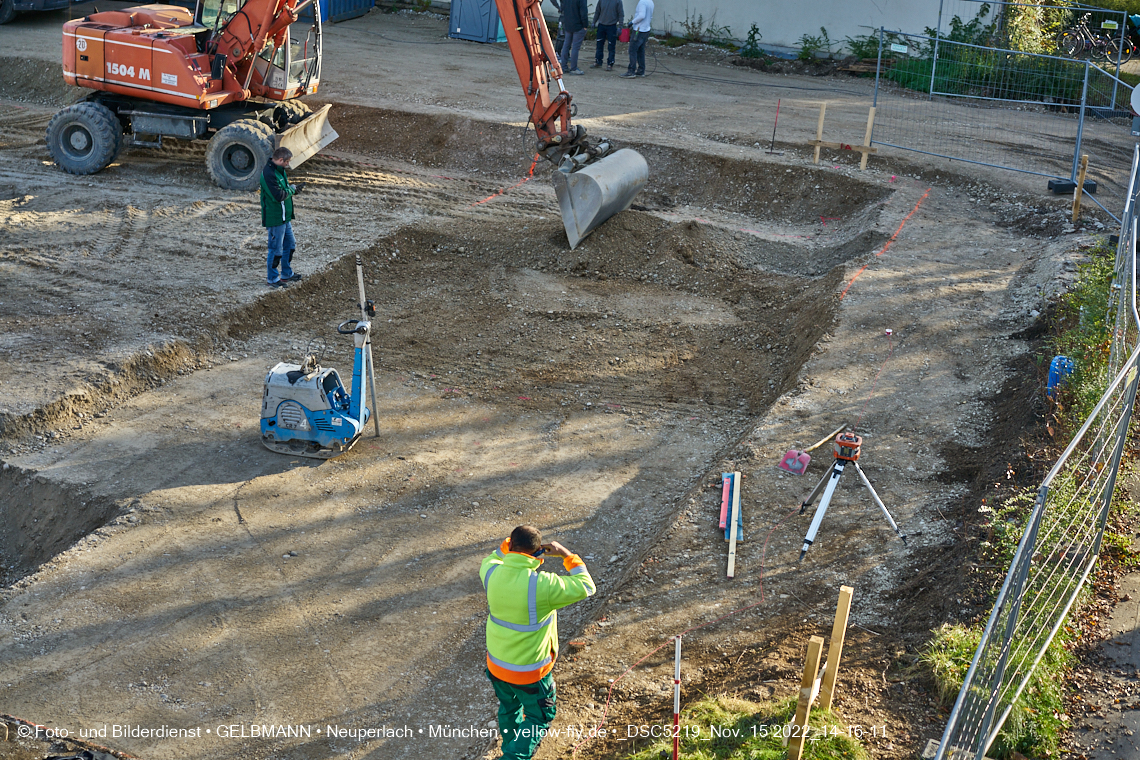 15.11.2022 - Baustelle an der Quiddestraße Haus für Kinder in Neuperlach